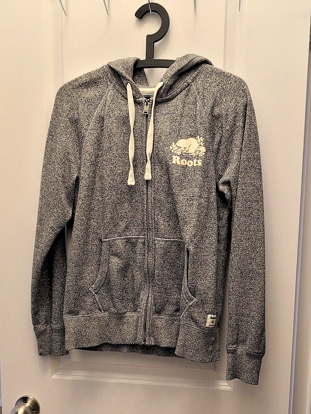 Roots Salt & Pepper Full Zip Hoodie Gray Medium